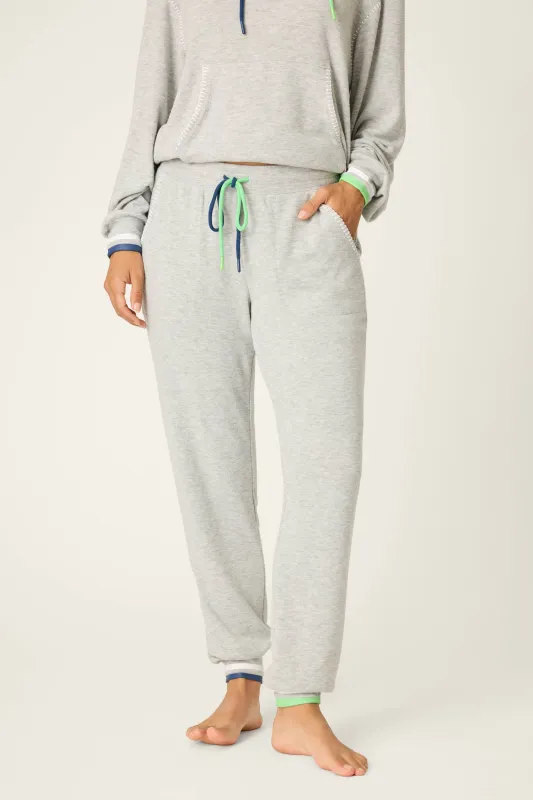 C'est La Vie Heather Grey Banded Pants sold by P.J. Salvage