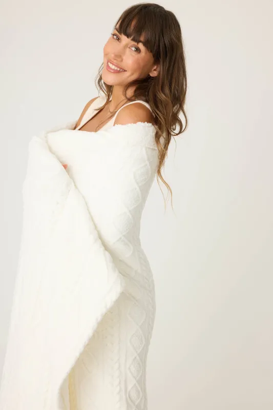 Chenille Cozy Cable Blanket sold by P.J. Salvage