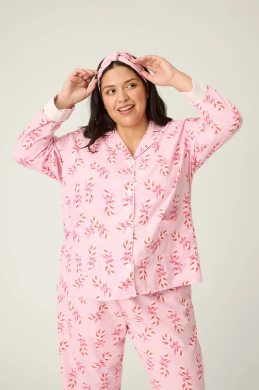 Sweeter Than Sugar 3-Piece Candy Cane Print Plus Size Flannel PJ Set sold by P.J. Salvage
