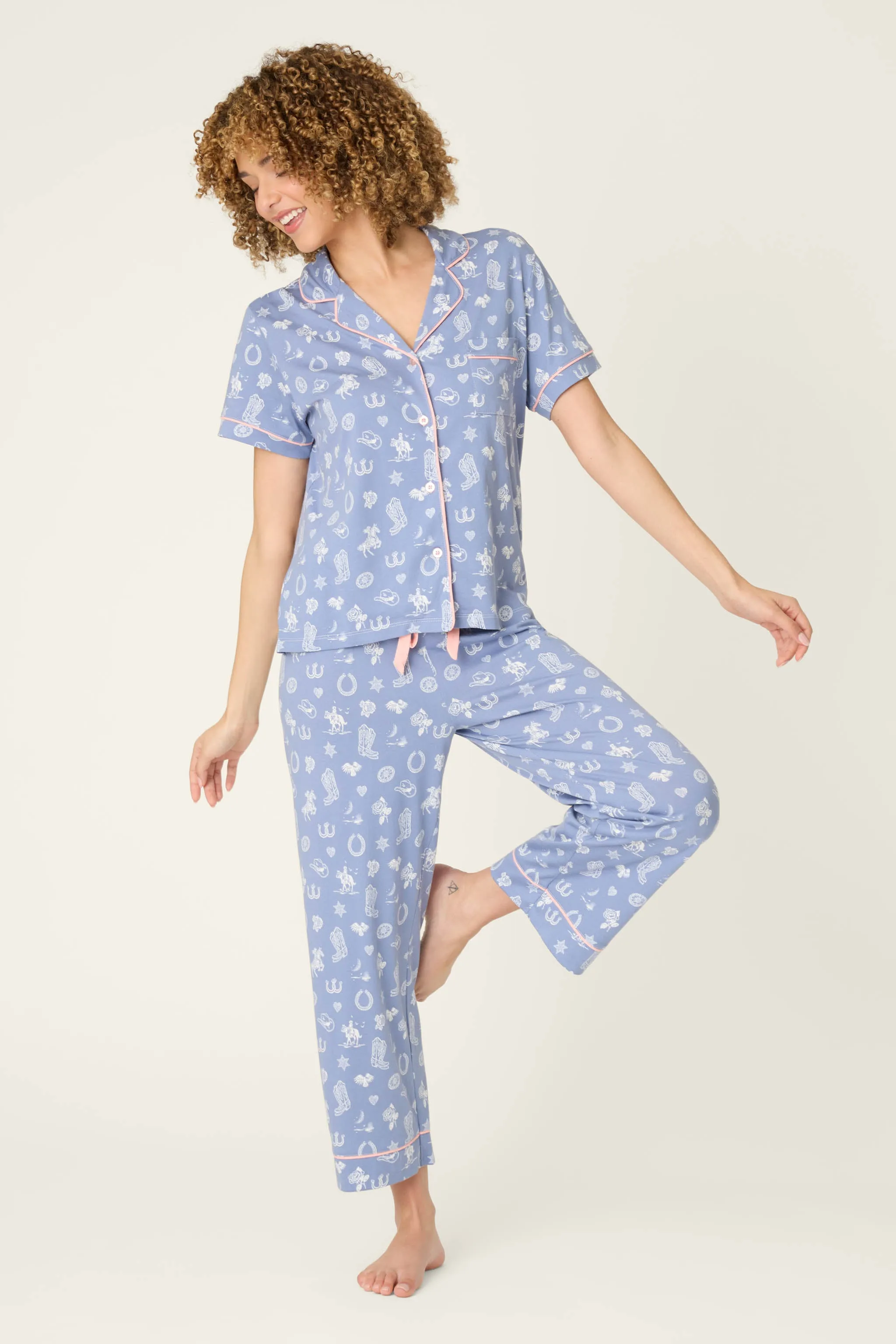 Whimsy Lone Star Love Cropped PJ Set sold by P.J. Salvage