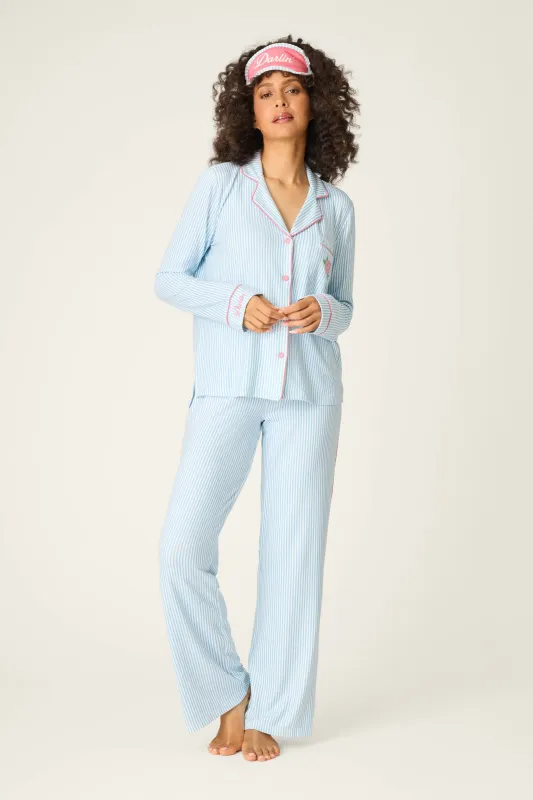 Western Blooms Blue Stripe Darlin 3-Piece PJ Set sold by P.J. Salvage