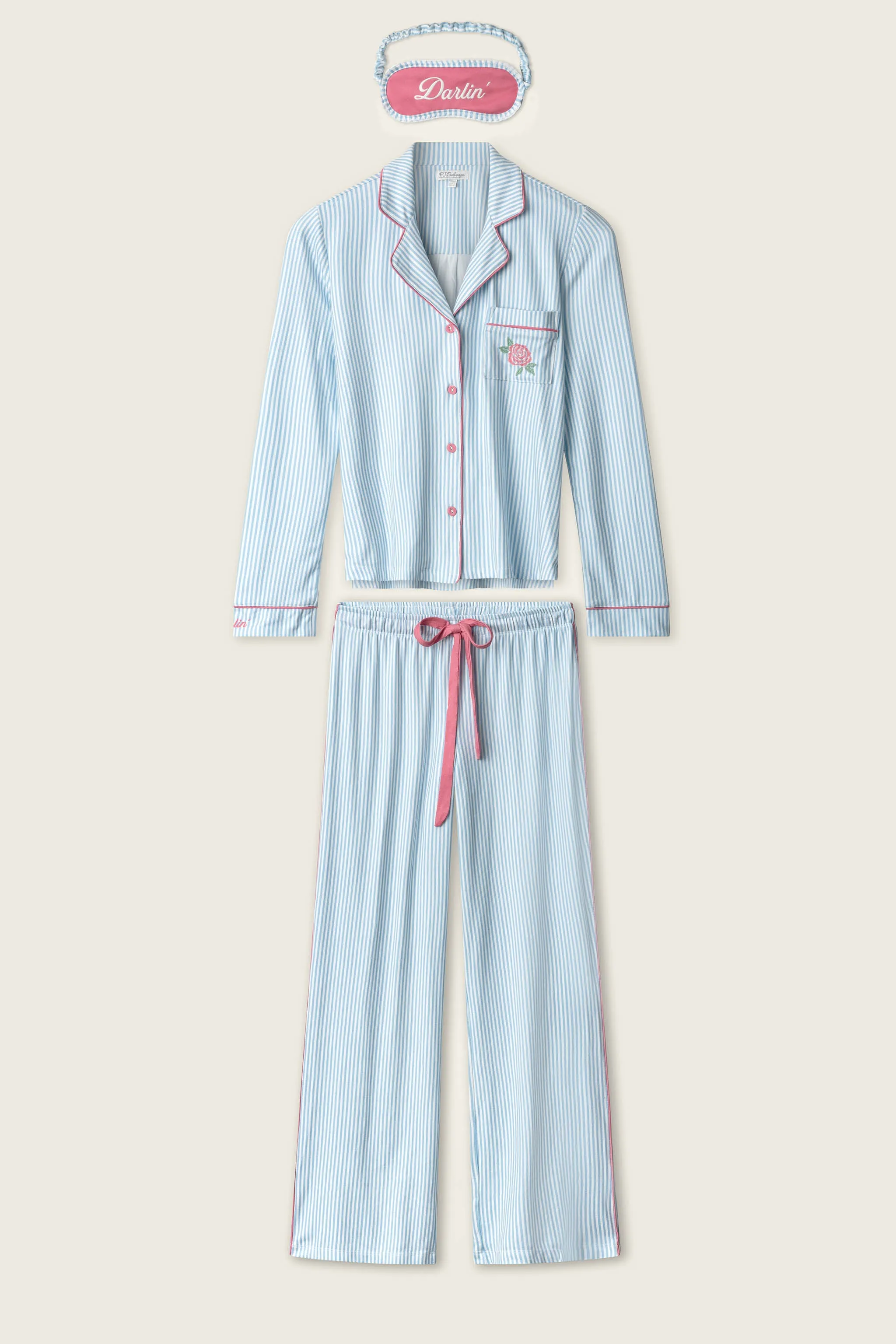 Western Blooms Blue Stripe Darlin 3-Piece PJ Set sold by P.J. Salvage product image thumbnail 2