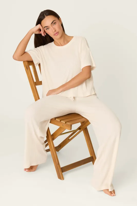 Textured Essentials Stone Long PJ Set sold by P.J. Salvage