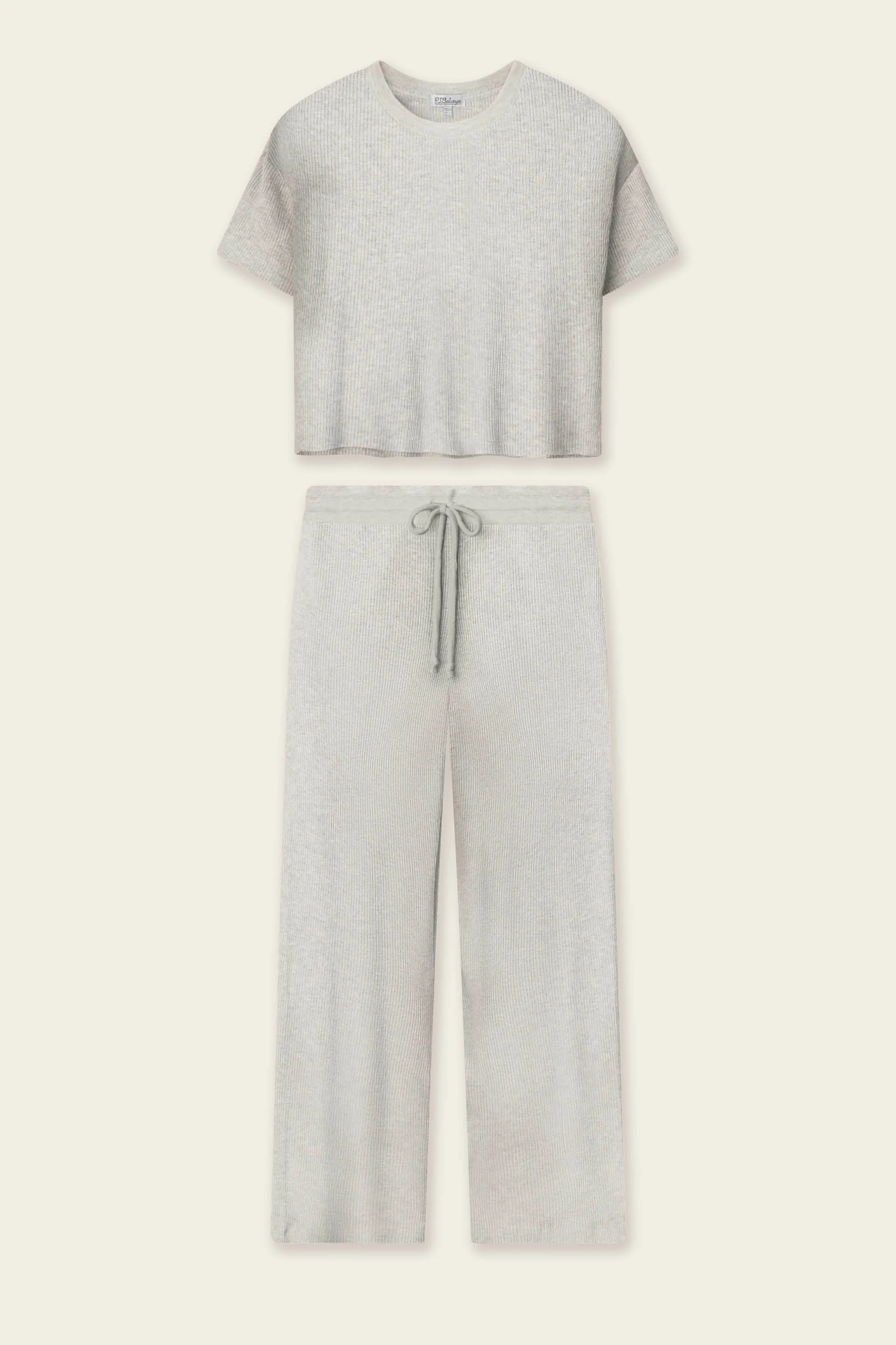 Textured Essentials Heather Grey Long Lounge Set sold by P.J. Salvage product image thumbnail 2