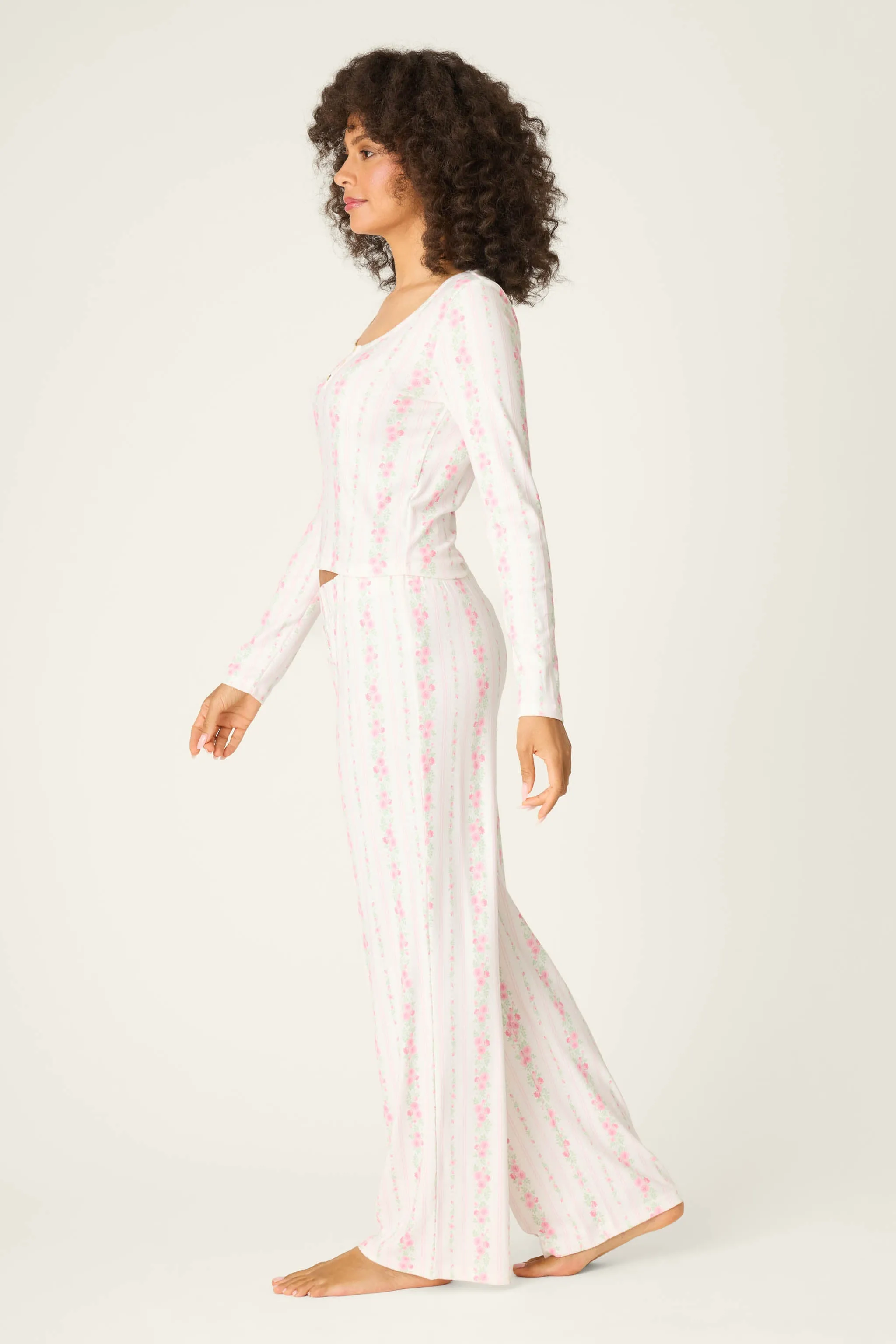 Roses Are Pink Petal Dream Pointelle PJ Set sold by P.J. Salvage product image thumbnail 5