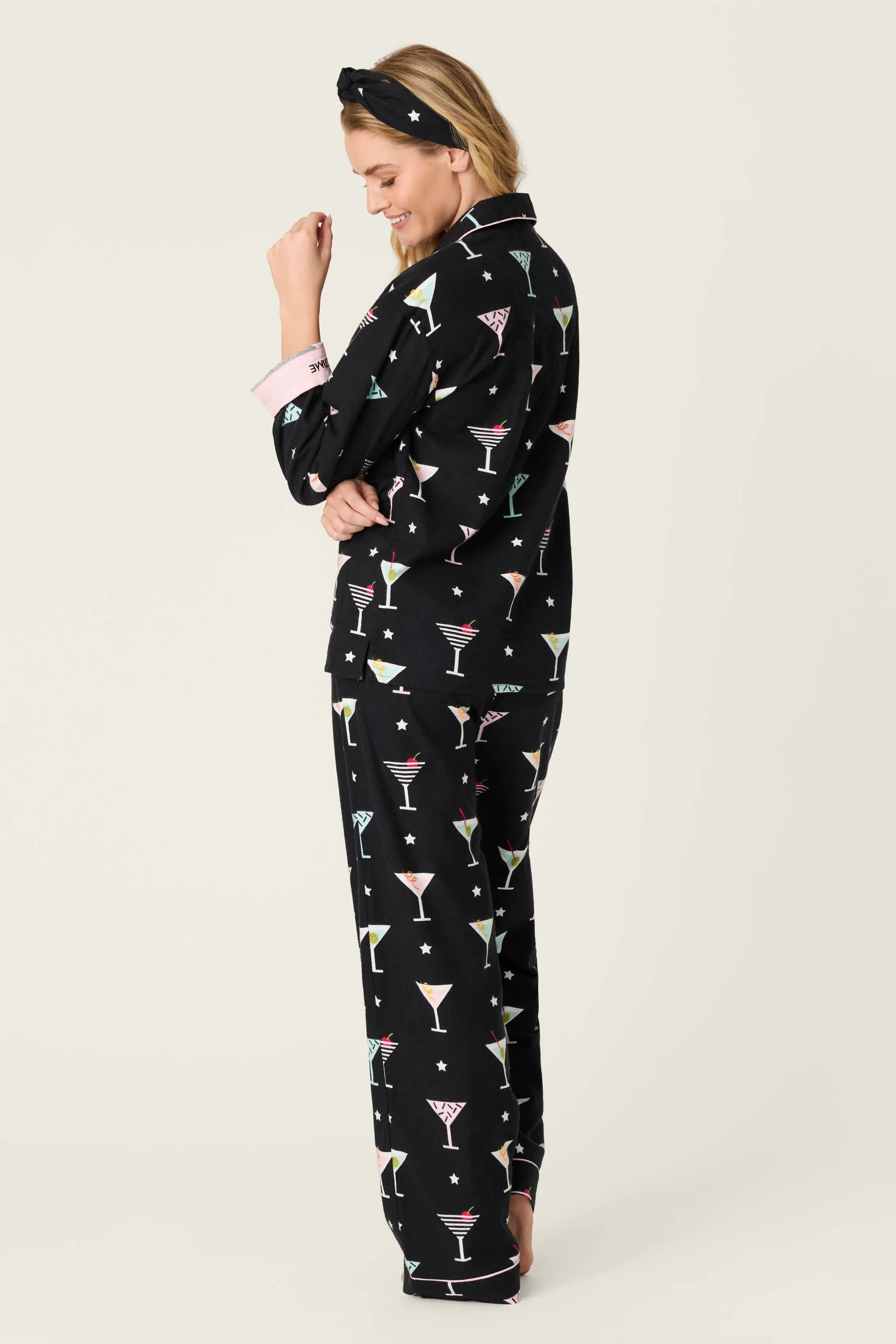 Tini Time Colorful Cocktails 3-Piece Flannel PJ Set sold by P.J. Salvage product image thumbnail 4