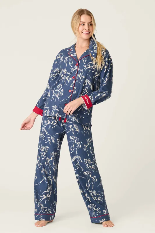 Hold Your Horses 3-Piece Flannel PJ Set sold by P.J. Salvage