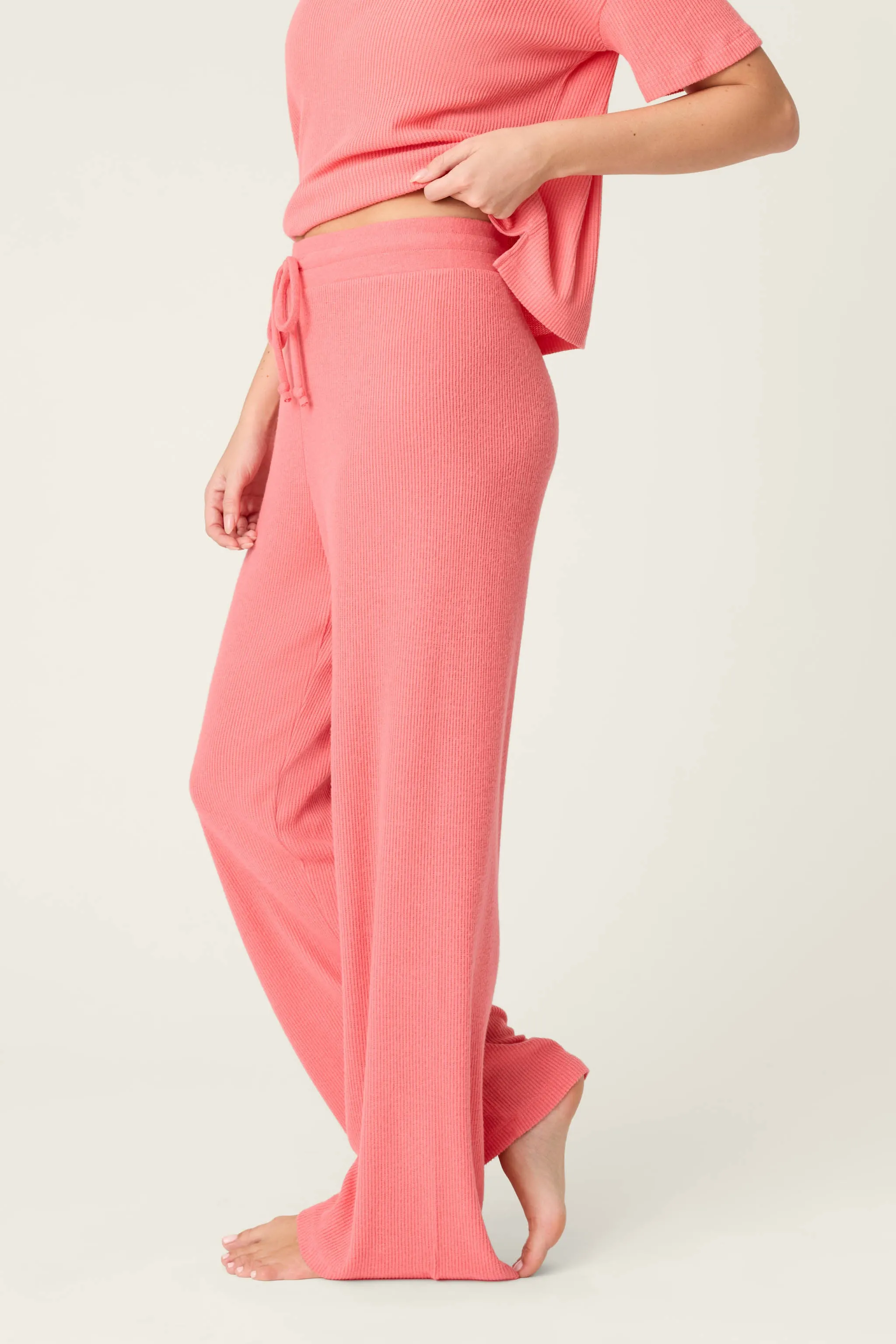 Textured Essentials Sunset Rose Open Leg Pants sold by P.J. Salvage product image thumbnail 4