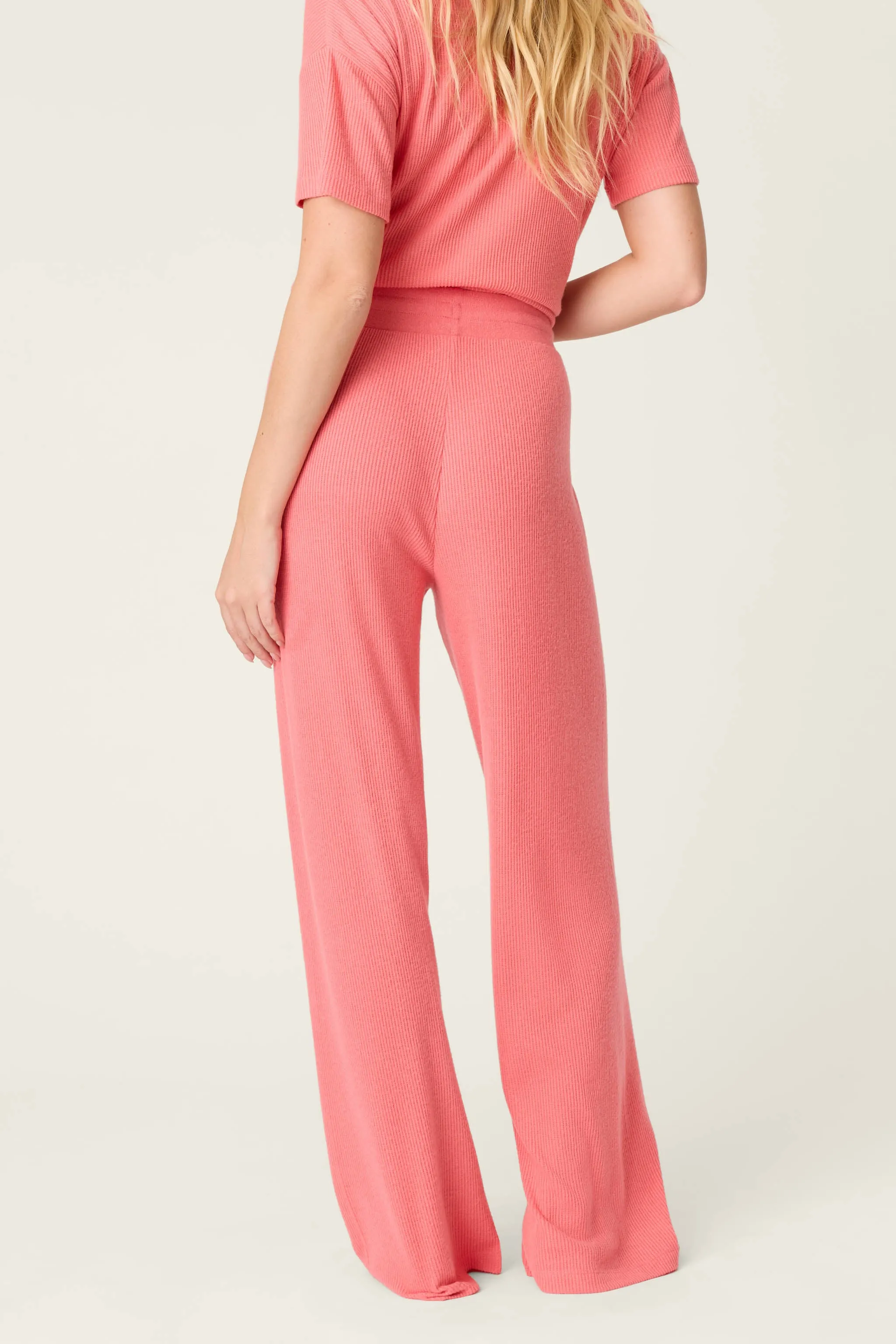 Textured Essentials Sunset Rose Open Leg Pants sold by P.J. Salvage product image thumbnail 2