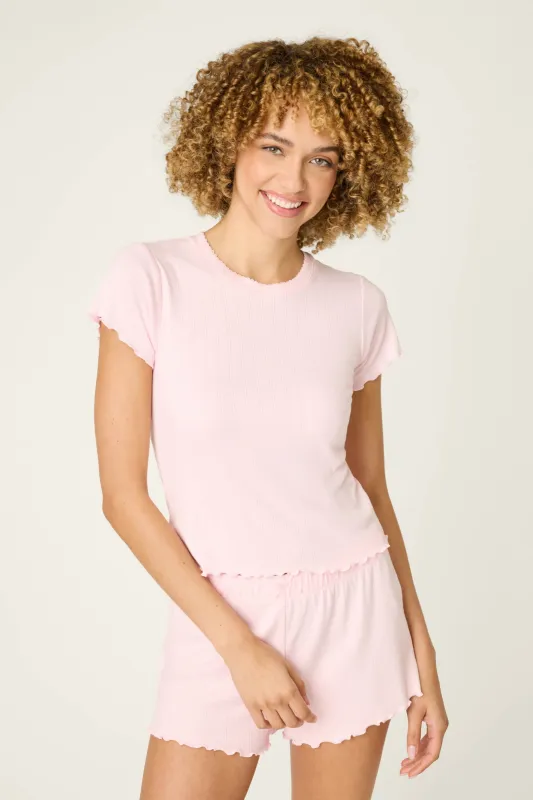 Luxe Leopard Dreams Ballet Pink Short Sleeve Top made by P.J. Salvage