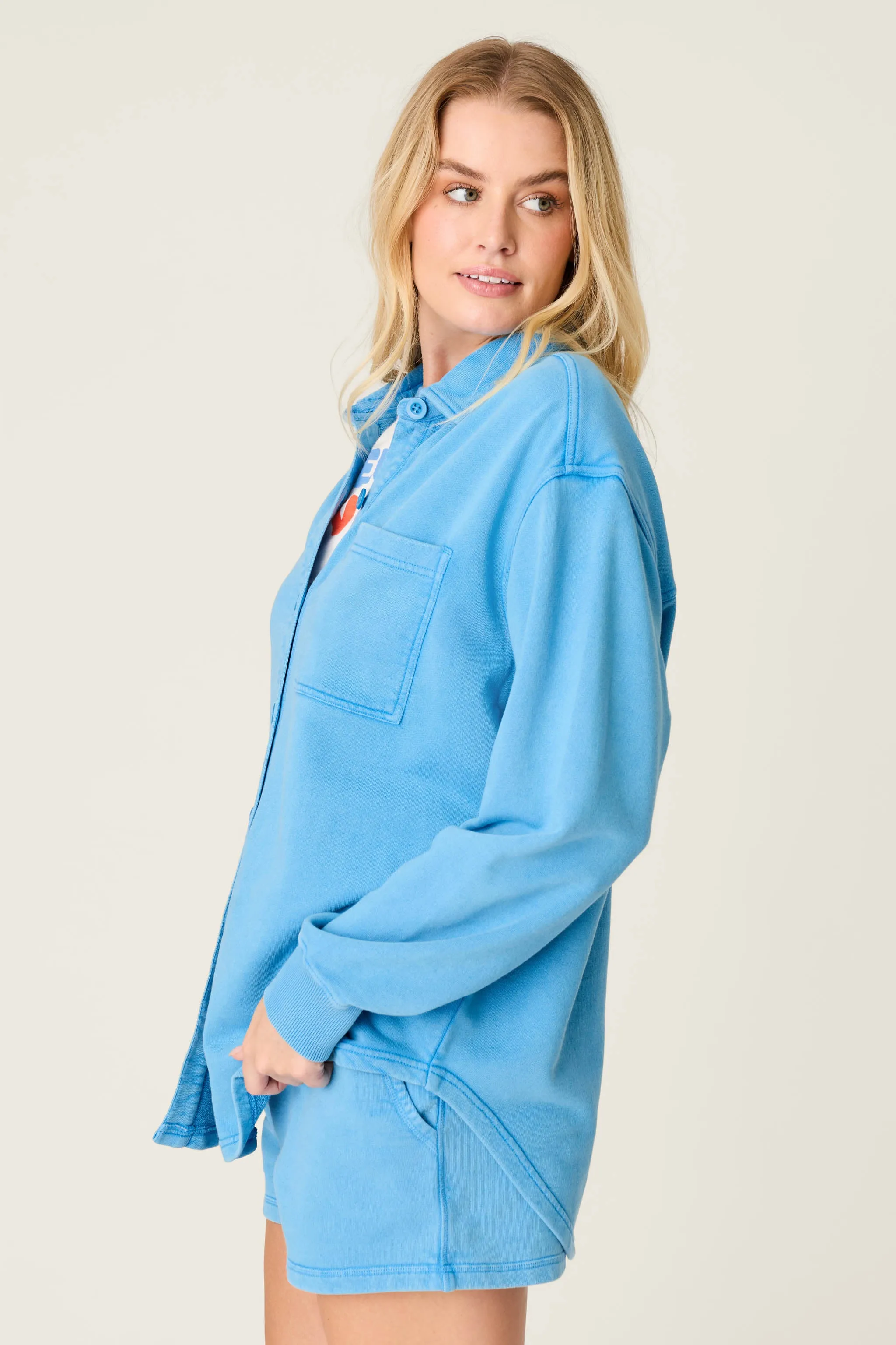 Washed Away Marine Blue Shirt Jacket sold by P.J. Salvage product image thumbnail 4