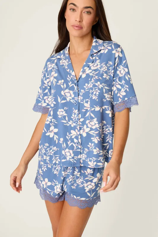 Flora Dreams Twilight Garden Short Sleeve Top made by P.J. Salvage