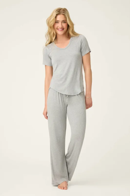 Modal Basics Heather Grey PJ Set made by P.J. Salvage
