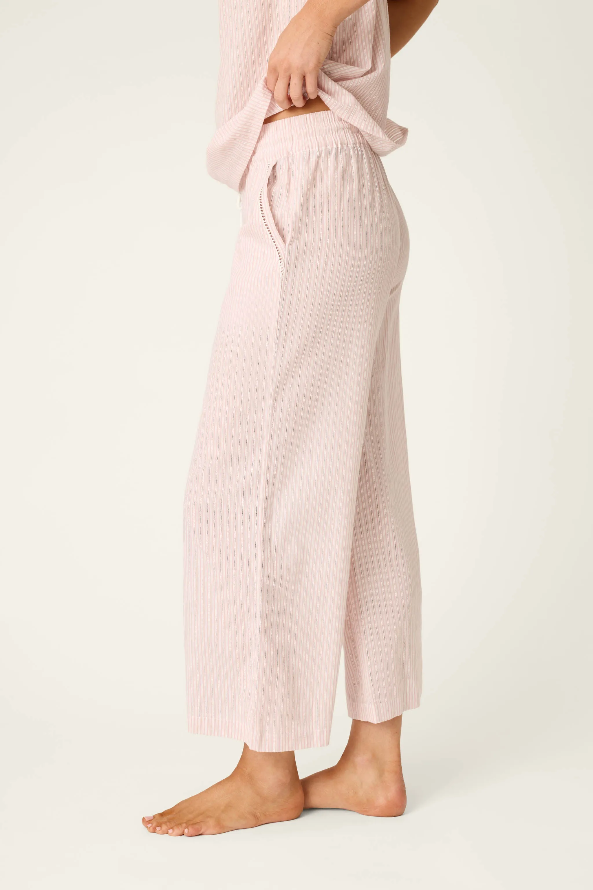 On Cloud Nine Silver Rose Cropped Lounge Pants sold by P.J. Salvage product image thumbnail 5