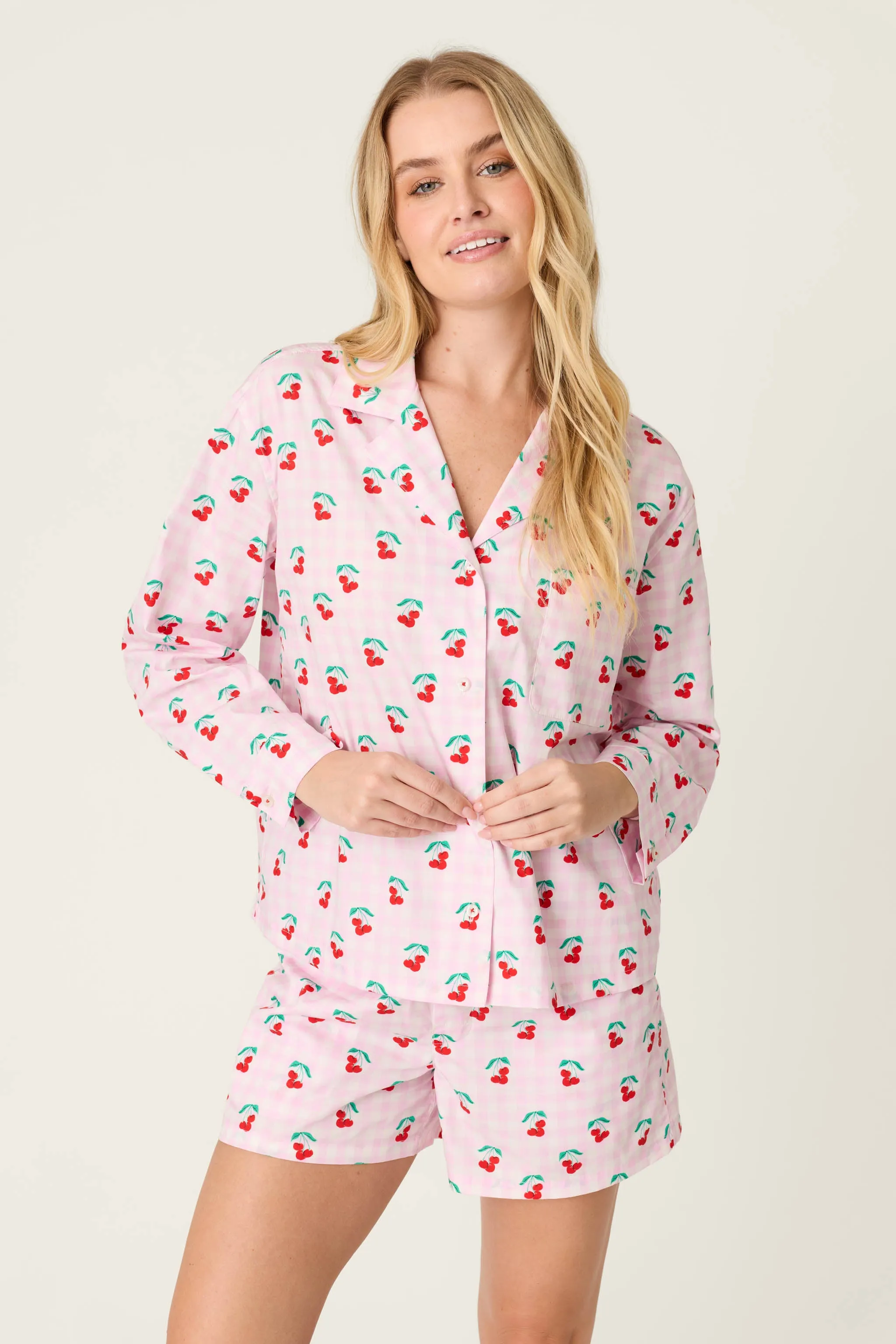 Afterparty Poplin Oh Cherry Short PJ Set sold by P.J. Salvage product image thumbnail 2