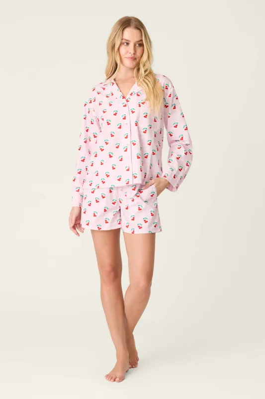 Afterparty Poplin Oh Cherry Short PJ Set made by P.J. Salvage