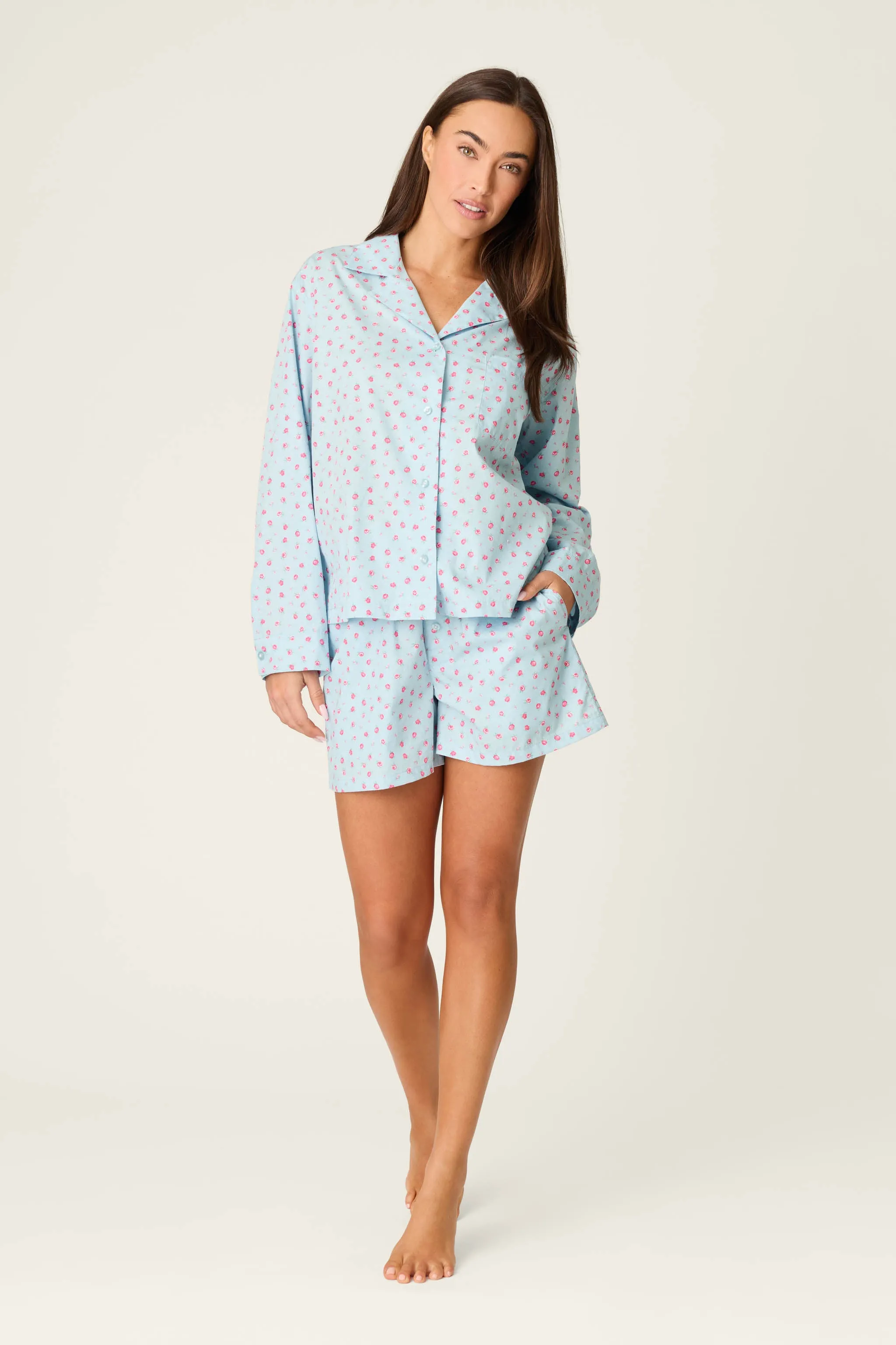 Afterparty Poplin Rosy Nights Short PJ Set sold by P.J. Salvage product image thumbnail 2