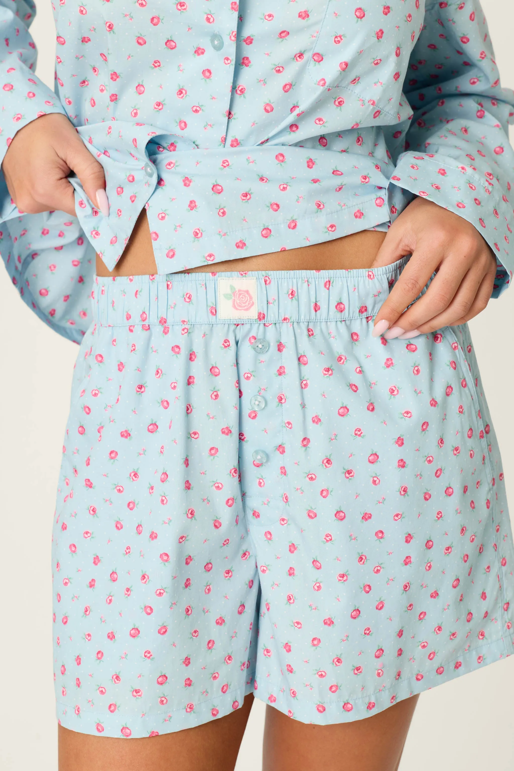 Afterparty Poplin Rosy Nights Short PJ Set sold by P.J. Salvage product image thumbnail 5