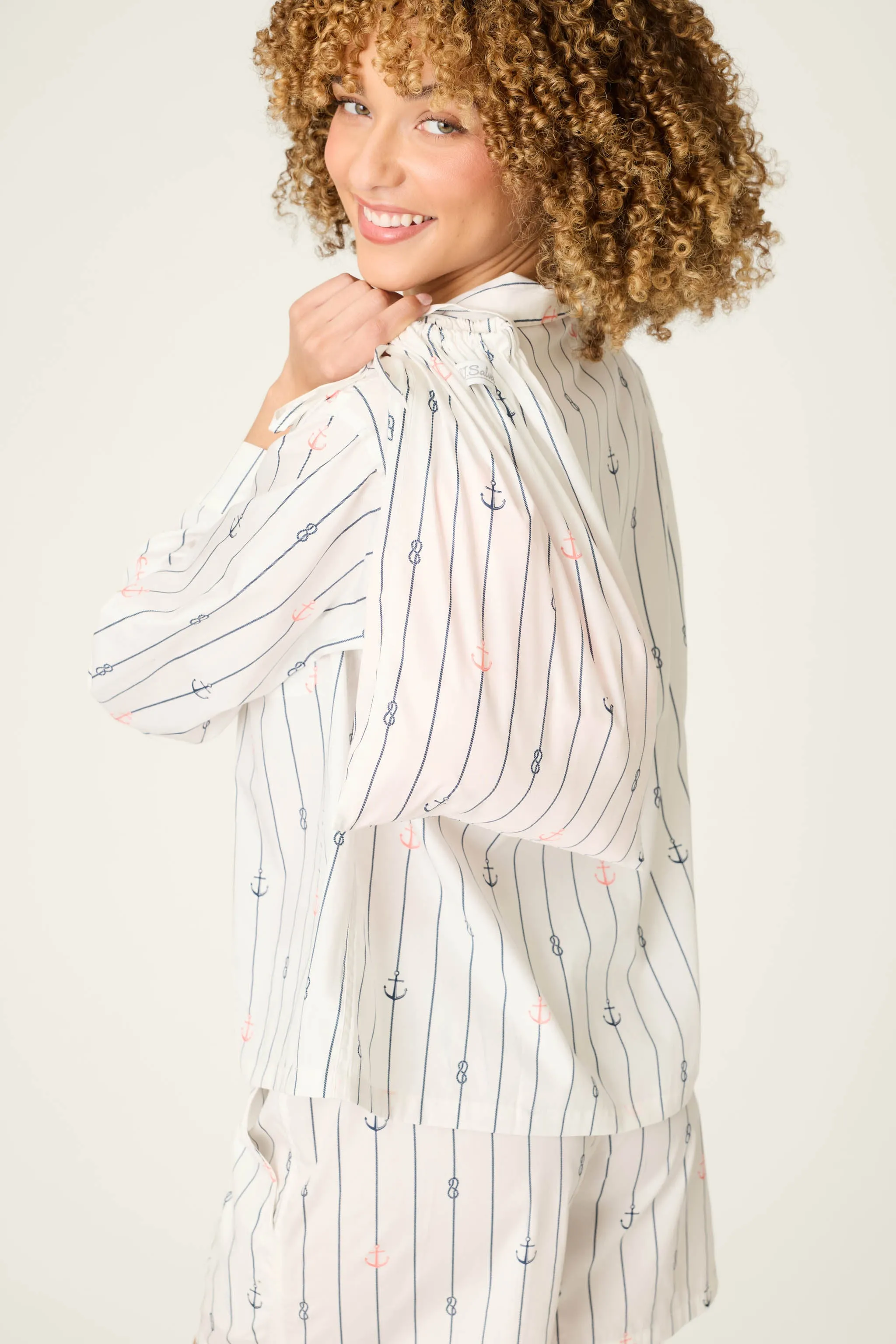 Afterparty Poplin Sail Away Short PJ Set sold by P.J. Salvage product image thumbnail 5