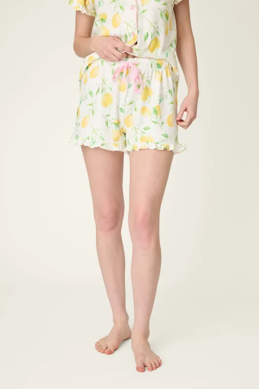 La Dolce Spritz Lemon Zest Sleep Shorts made by P.J. Salvage