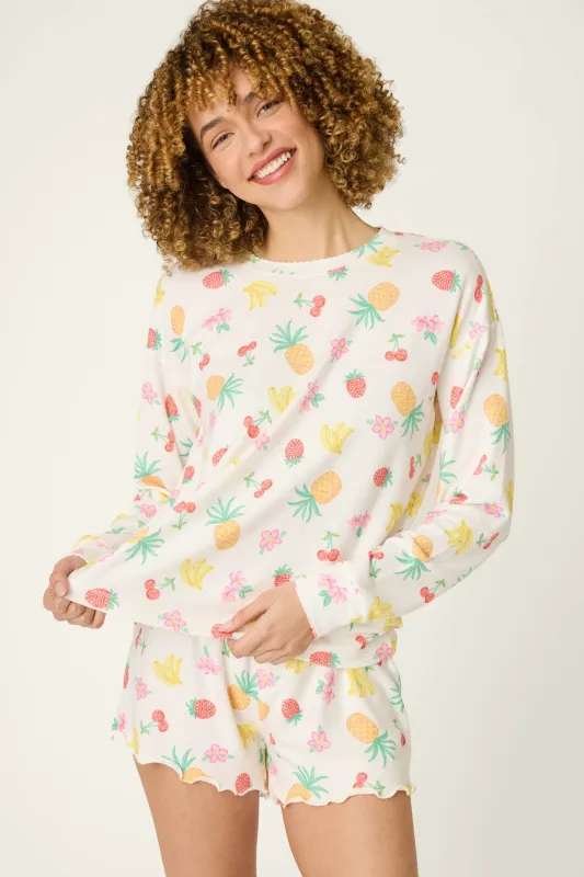 Viva la Vida Fruit Fiesta Long Sleeve Top made by P.J. Salvage