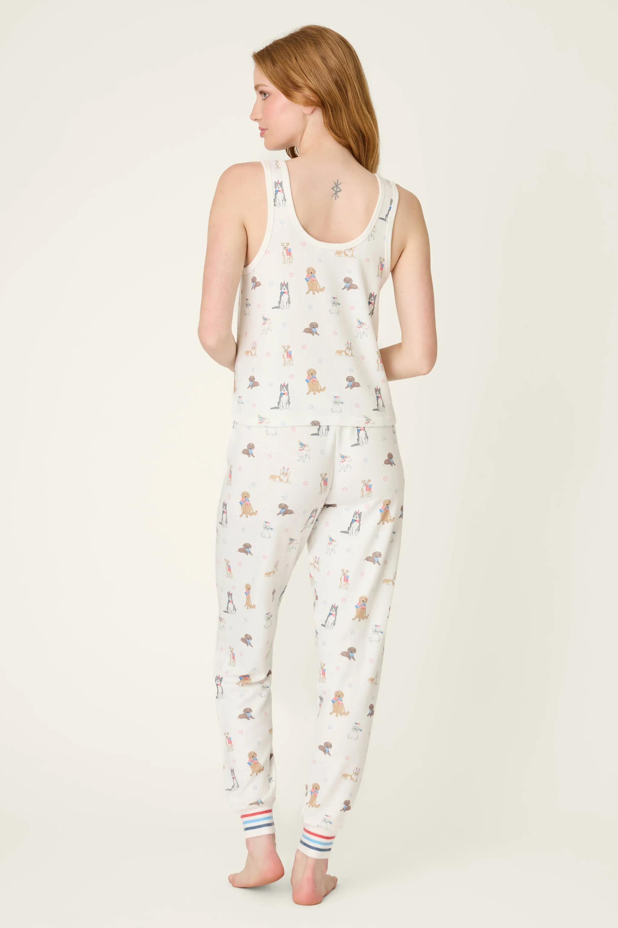 Red, White, & Woof Patriotic Pups Long PJ Set sold by P.J. Salvage product image thumbnail 3