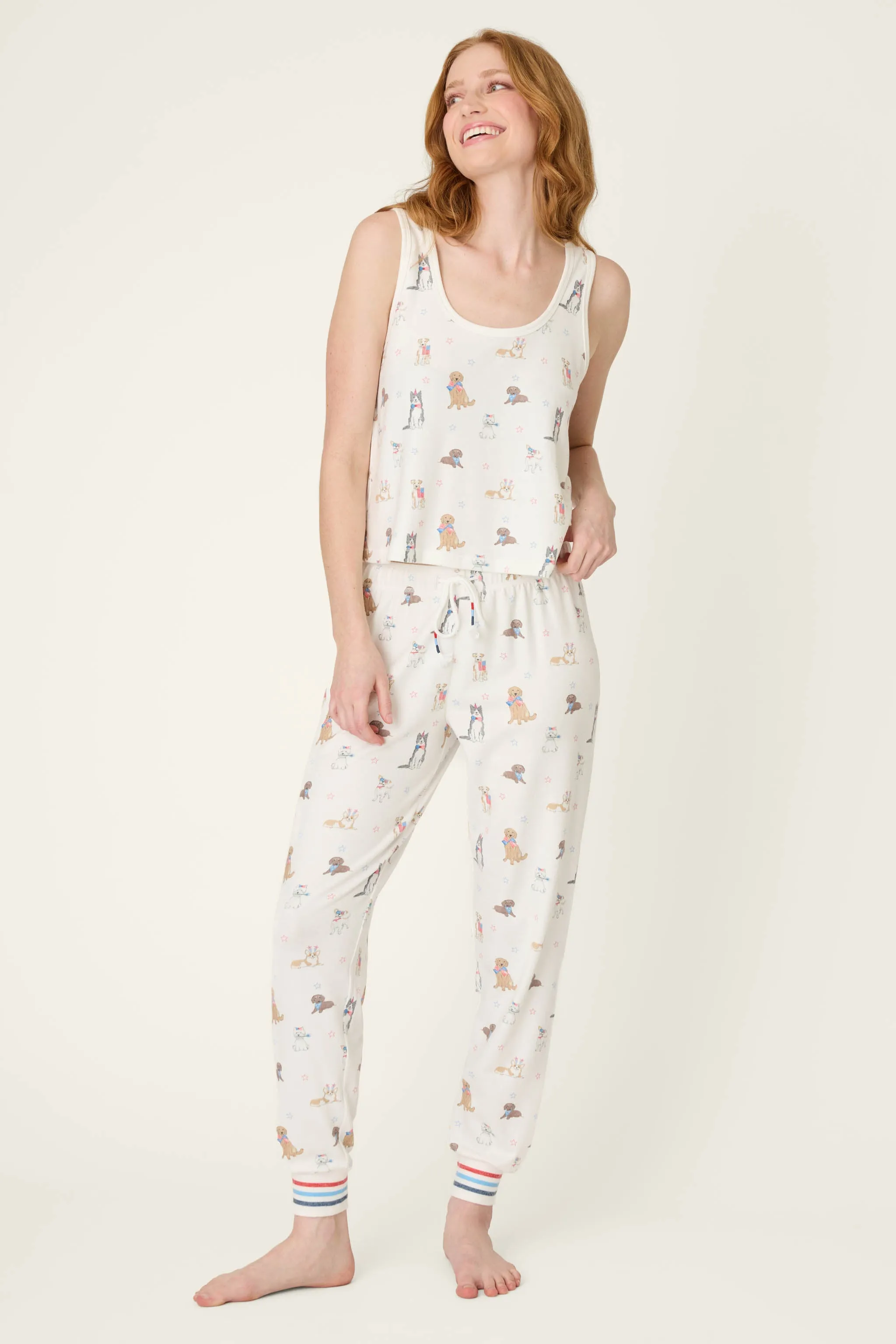 Red, White, & Woof Patriotic Pups Long PJ Set sold by P.J. Salvage product image thumbnail 2