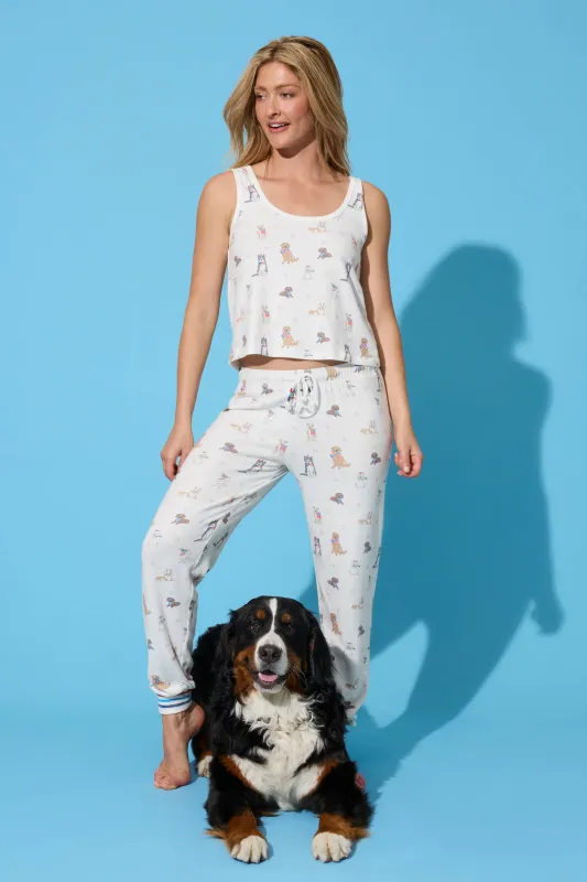 Red, White, & Woof Patriotic Pups Long PJ Set made by P.J. Salvage