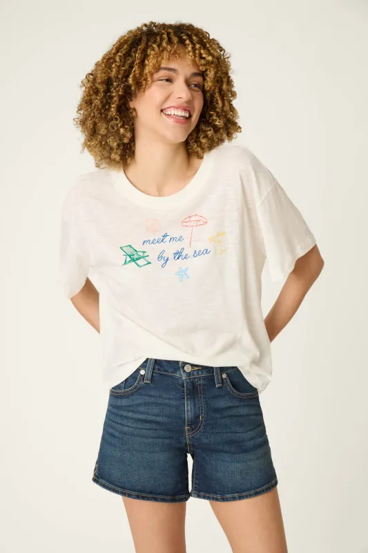 Meet Me By The Sea Graphic Print T-Shirt made by P.J. Salvage