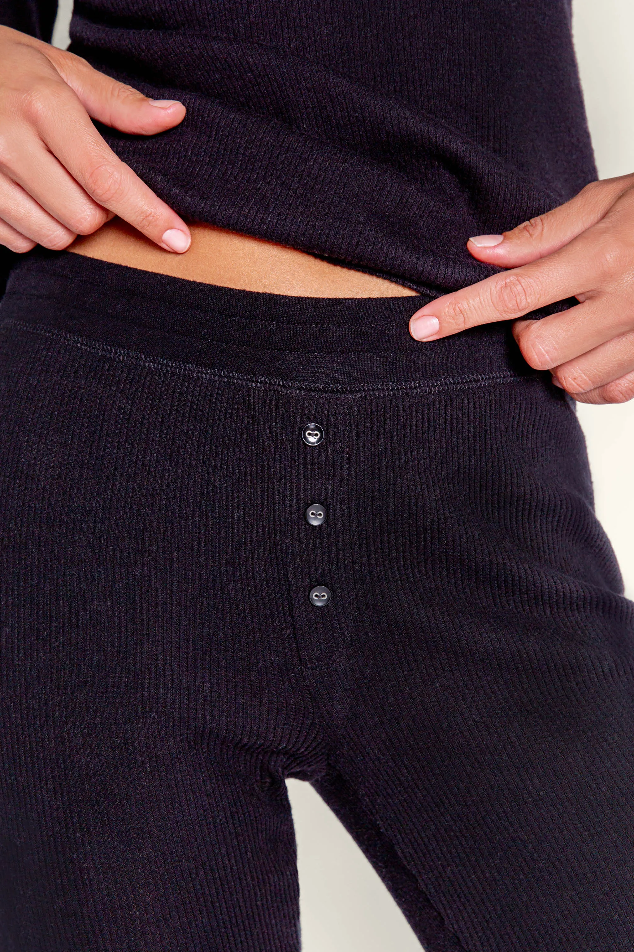 Textured Essentials Black Long PJ Set sold by P.J. Salvage product image thumbnail 5