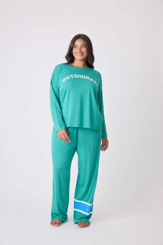 Outdoorsy Cotton Lounge Set Plus Size made by P.J. Salvage
