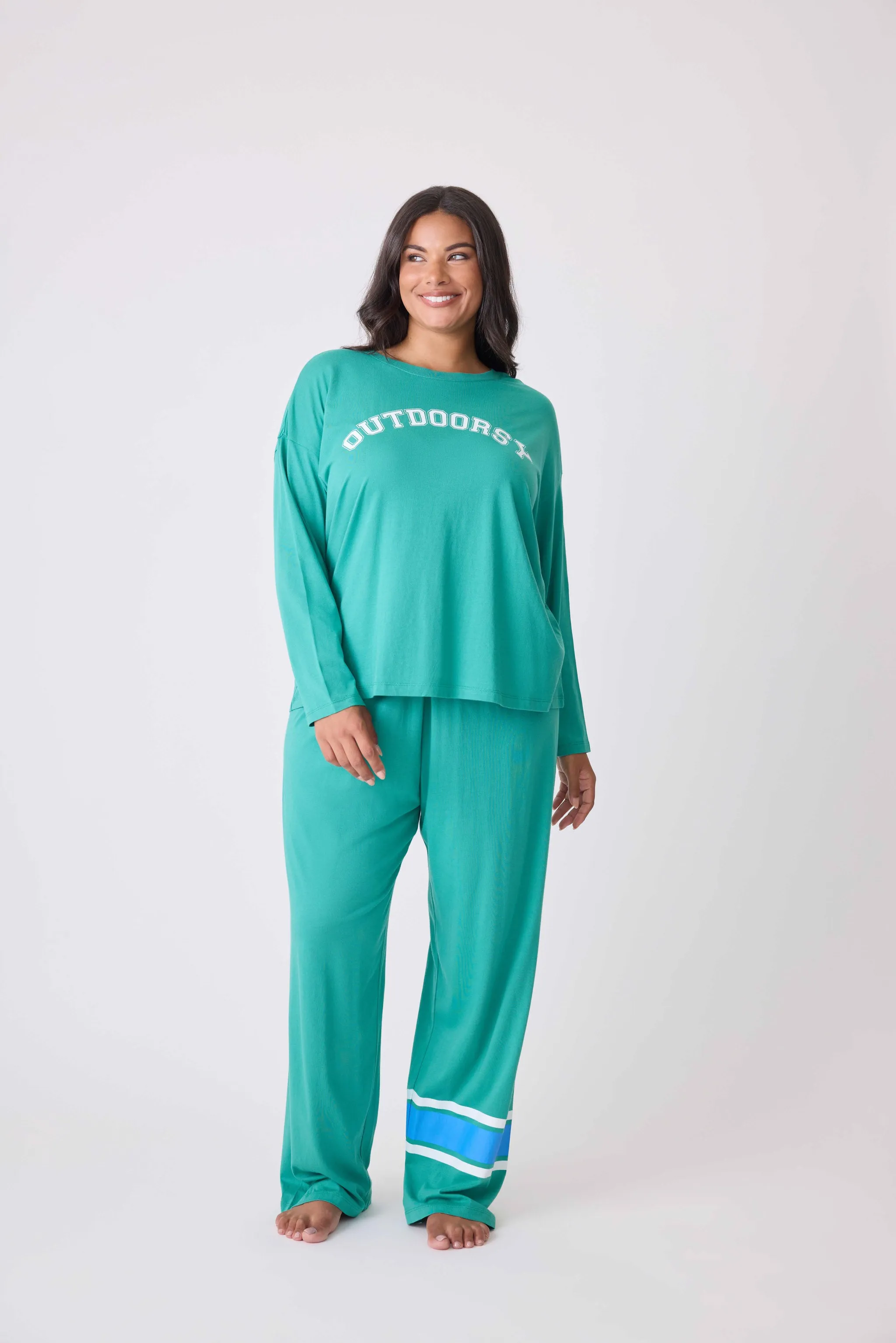 Outdoorsy Cotton Lounge Set Plus Size sold by P.J. Salvage