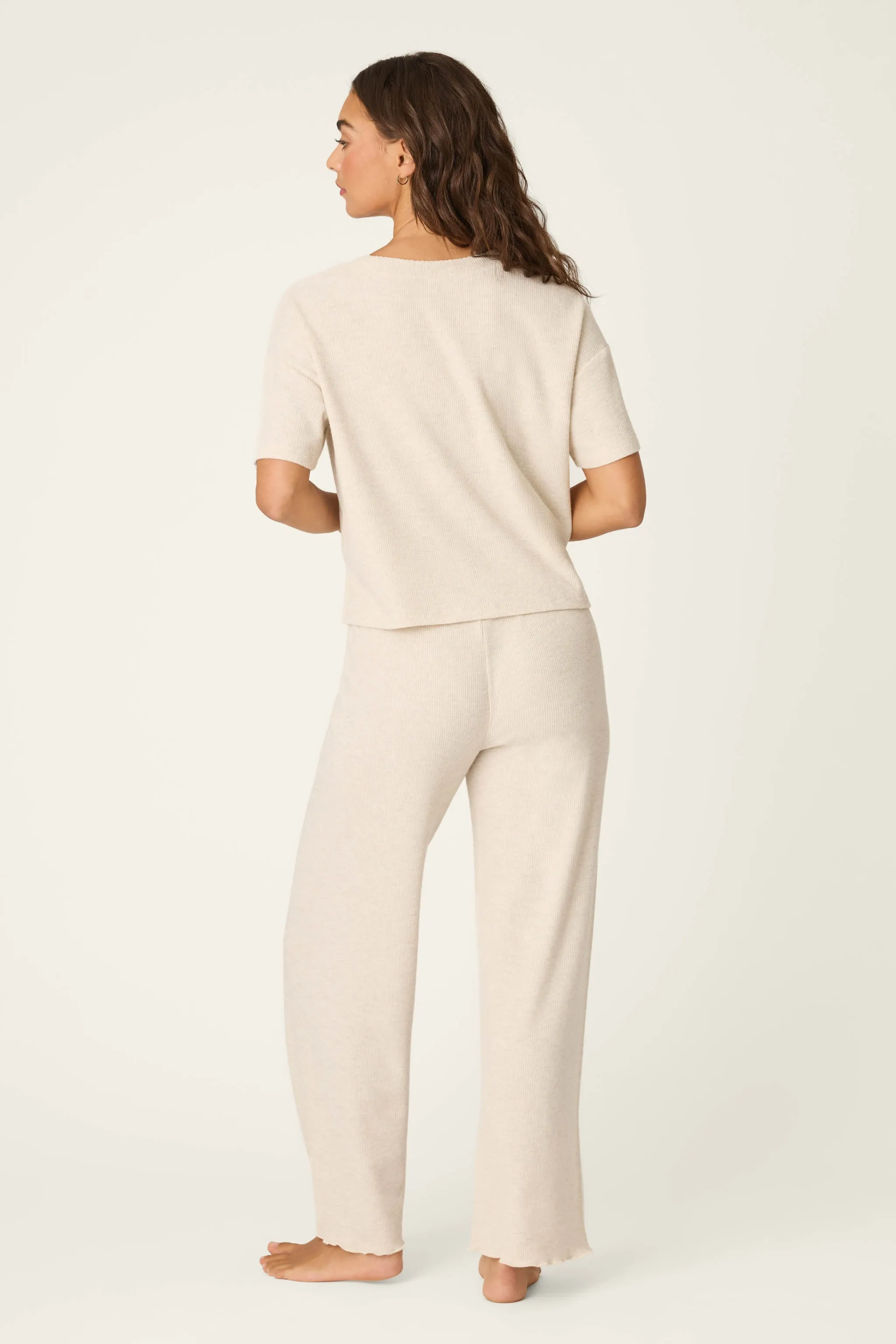 Weekend Waffles Light Oatmeal Cropped PJ Set sold by P.J. Salvage product image thumbnail 3