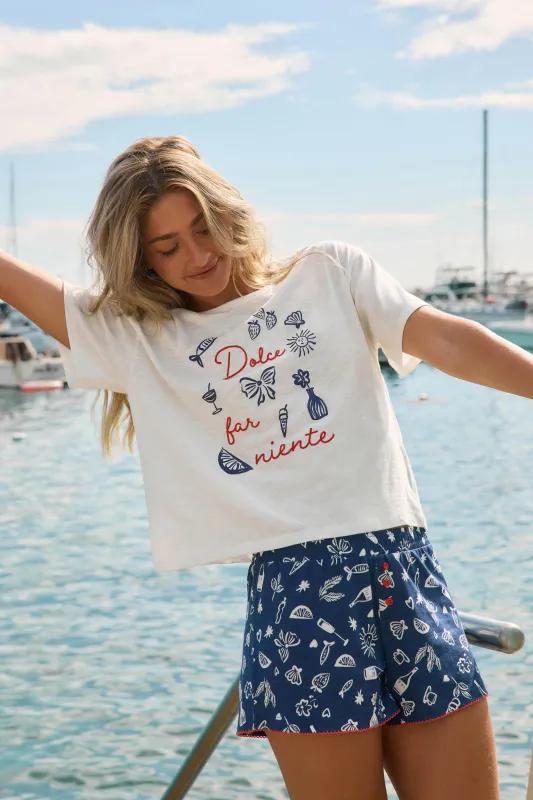 Playful Prints Dolce Far Niente Graphic T-Shirt made by P.J. Salvage