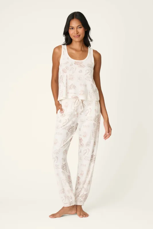 Palms Away Bistro Botanicals Long PJ Set made by P.J. Salvage