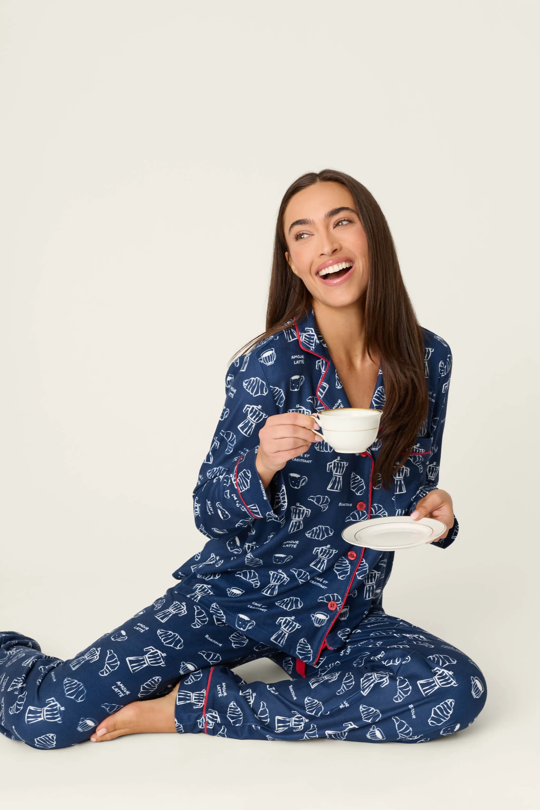 Bonjour Babe French Breakfast Print Long Sleeve PJ Set sold by P.J. Salvage product image thumbnail 5