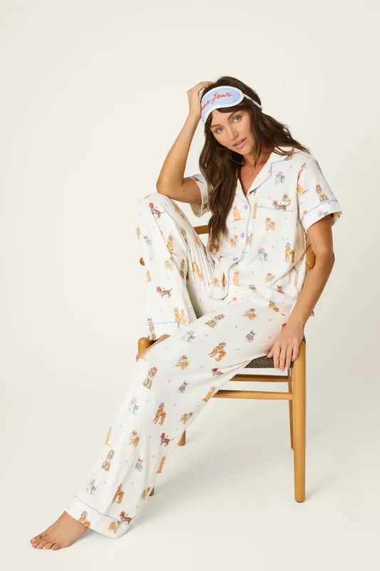 Meet Me in Pawris Dog Print 3-Piece PJ Set made by P.J. Salvage