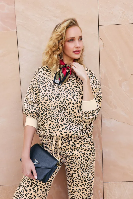 C'est La Vie Leopard Print Frankie Sweatshirt made by P.J. Salvage