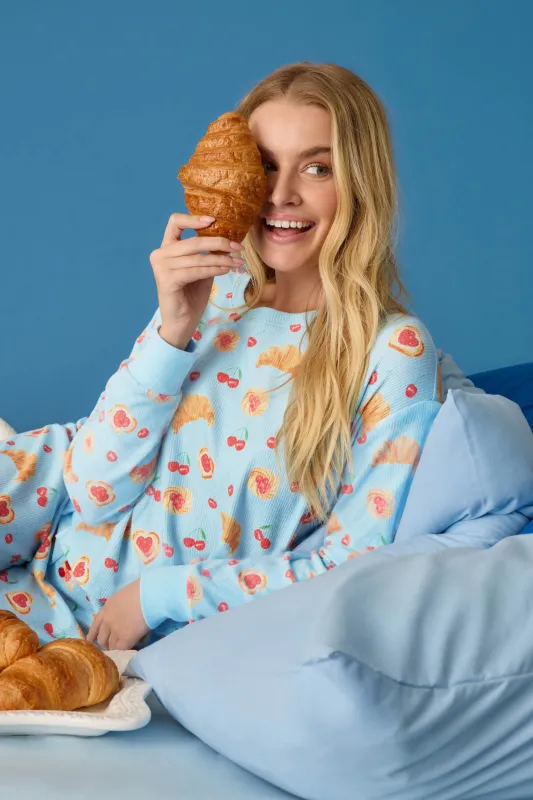 Boyfriend Boxer Pastry Print Long Sleeve & Shorts PJ Set made by P.J. Salvage