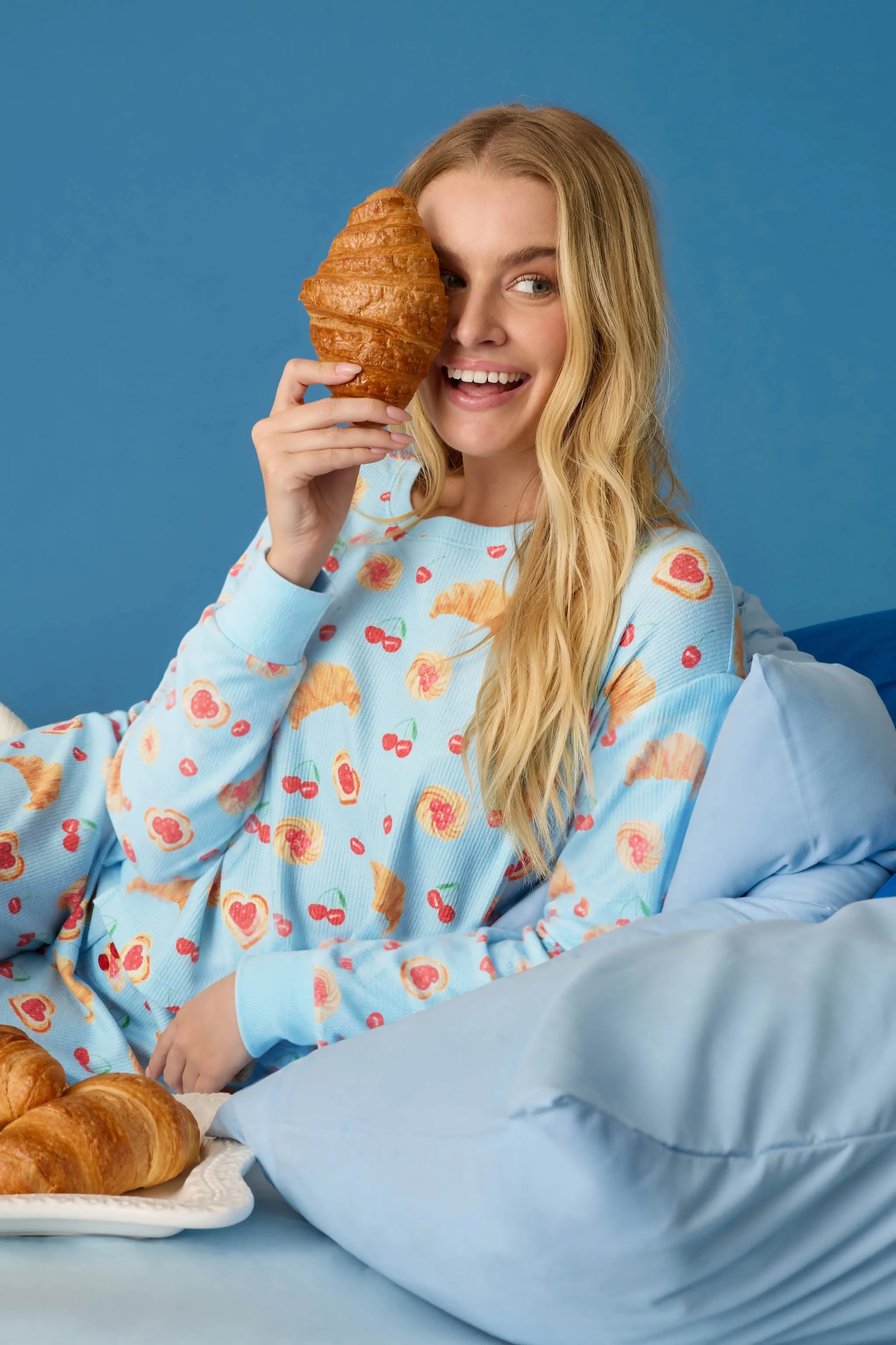 Boyfriend Boxer Pastry Print Long Sleeve & Shorts PJ Set sold by P.J. Salvage