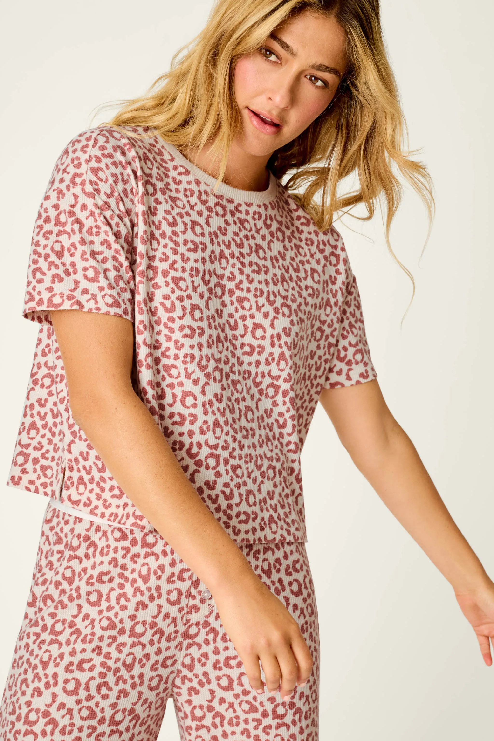 Boyfriend Boxer Leopard Print Short Sleeve & Pants PJ Set sold by P.J. Salvage product image thumbnail 3