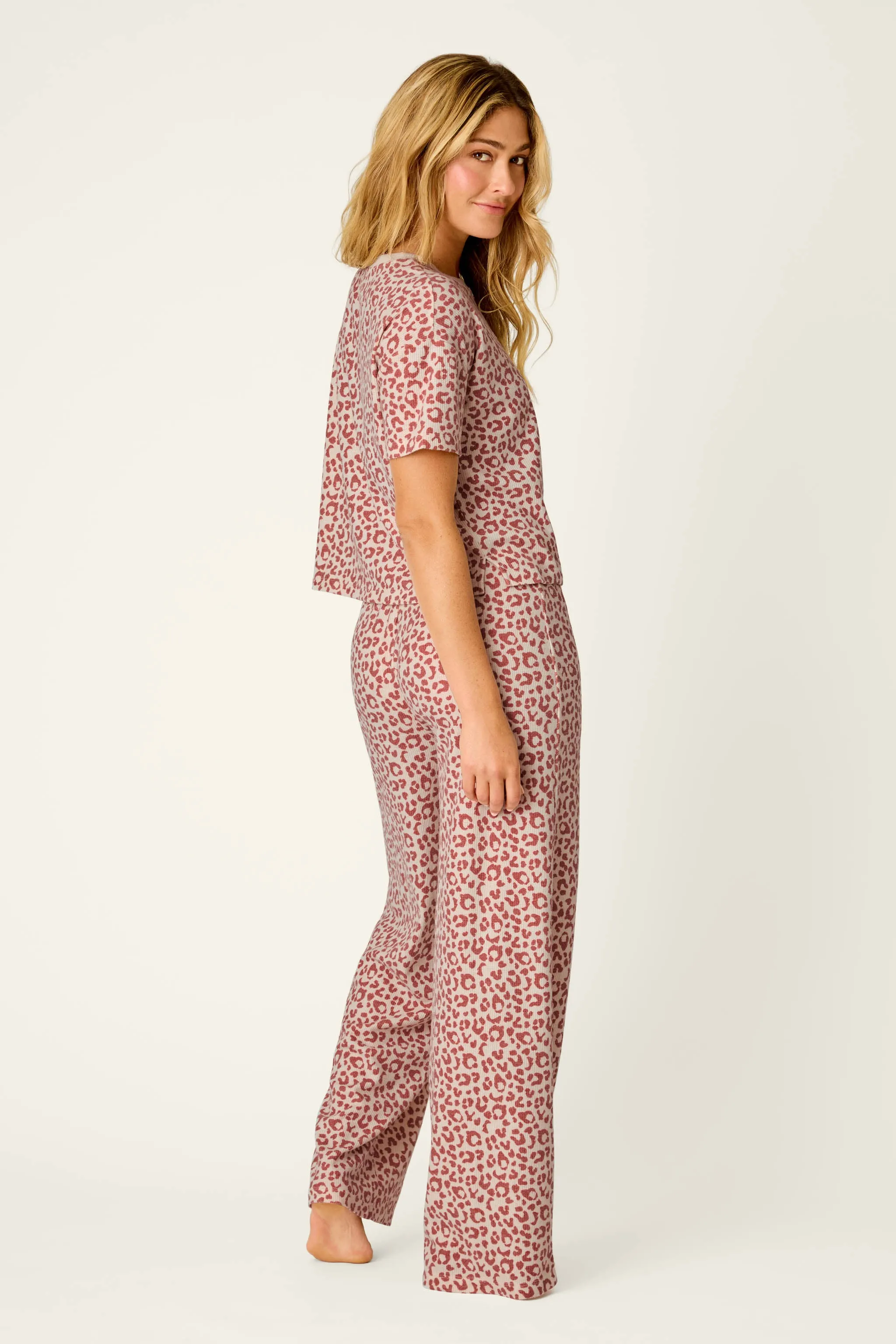 Boyfriend Boxer Leopard Print Short Sleeve & Pants PJ Set sold by P.J. Salvage product image thumbnail 4
