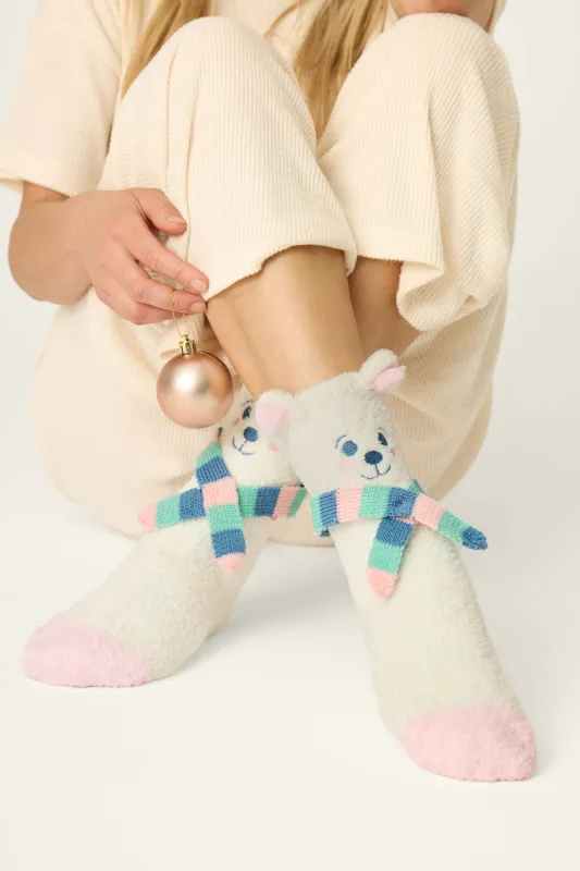 Cozy Polar Bear Socks made by P.J. Salvage