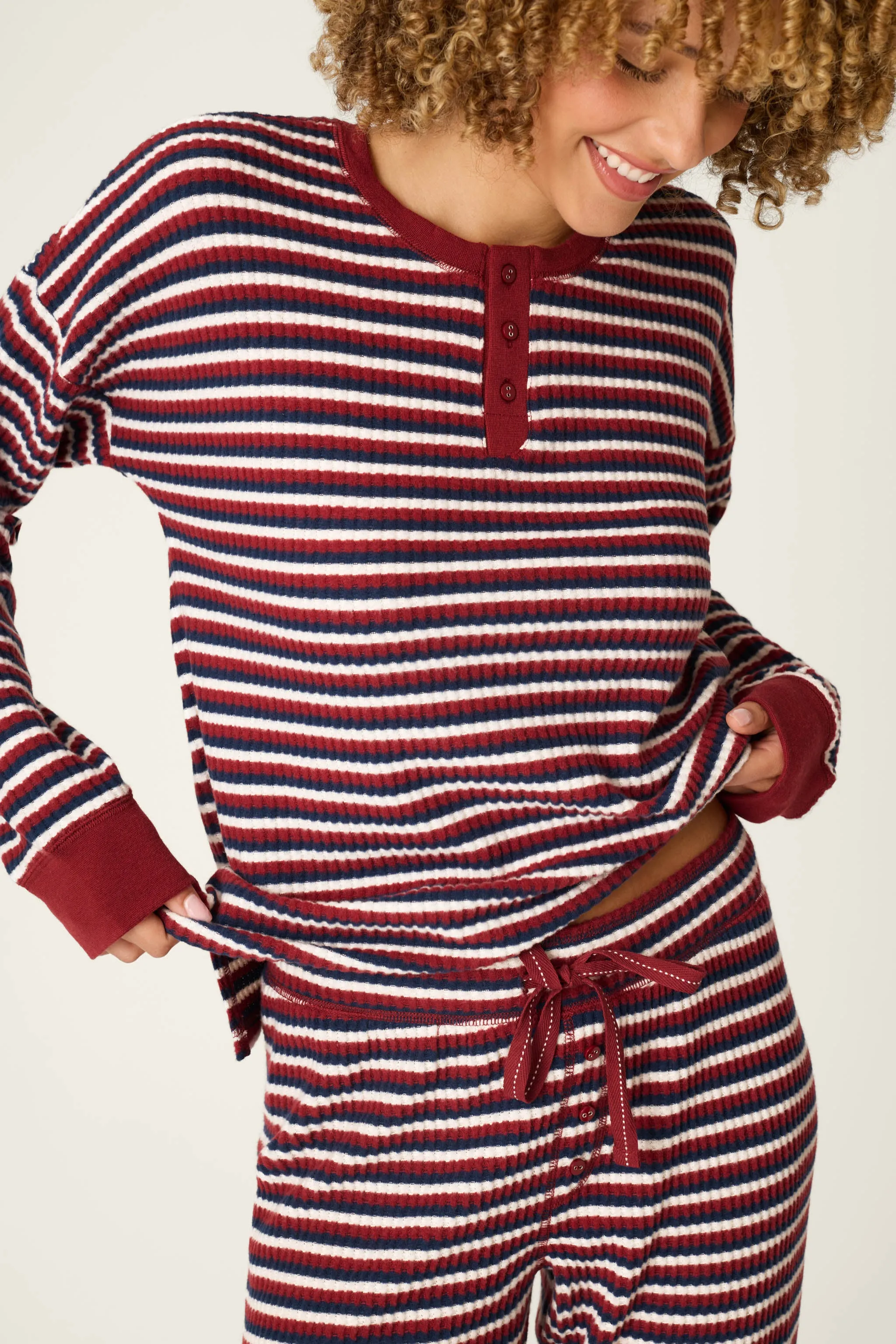 Ski Jammie Classics Striped Long Sleeve Jogger PJ Set sold by P.J. Salvage product image thumbnail 5