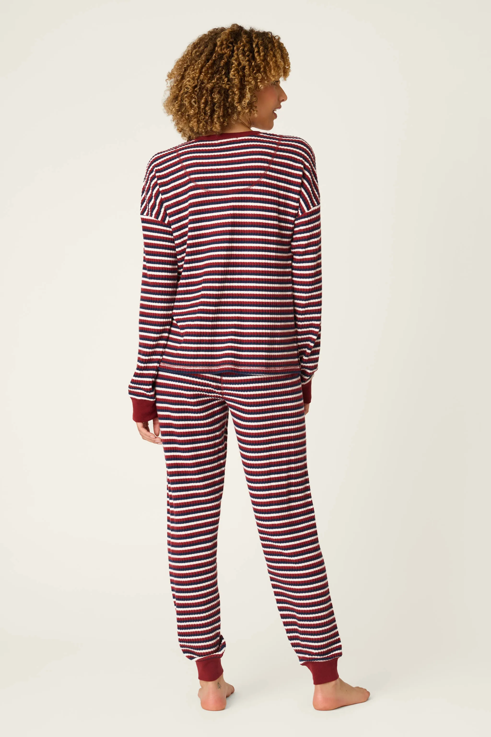 Ski Jammie Classics Striped Long Sleeve Jogger PJ Set sold by P.J. Salvage product image thumbnail 2