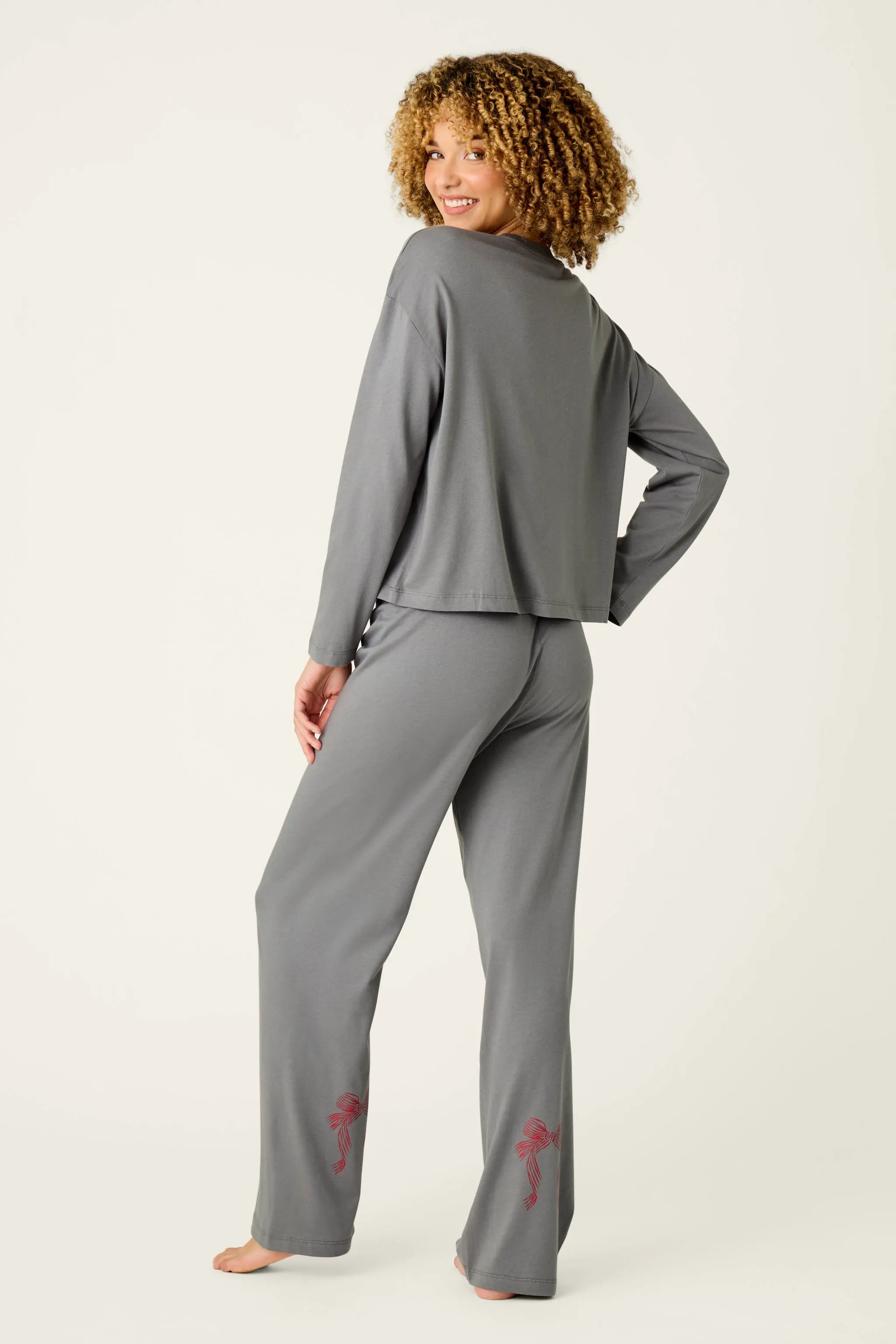 Bow Graphic Long Sleeve Pajama Set sold by P.J. Salvage product image thumbnail 2