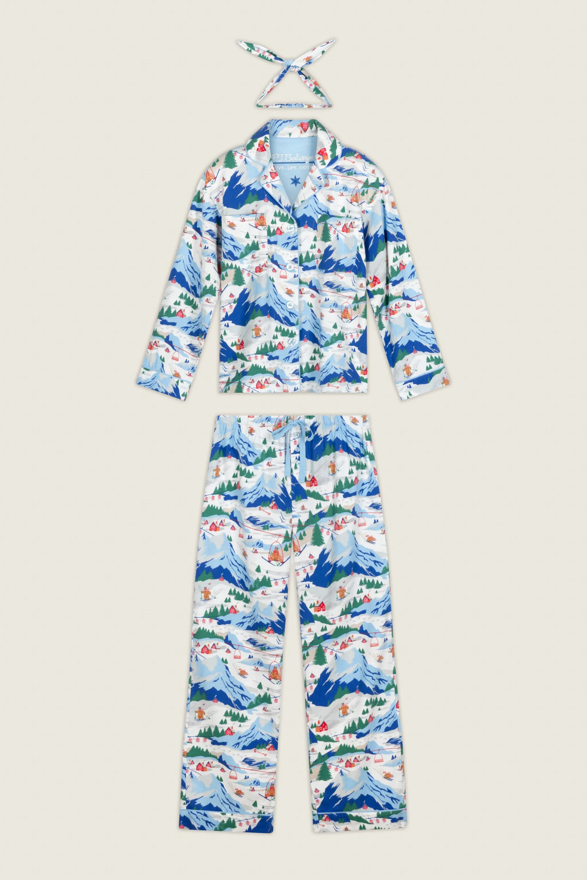 Ski Ya Later Skiing Bears Print 3-Piece Flannel PJ Pant Set sold by P.J. Salvage product image thumbnail 2