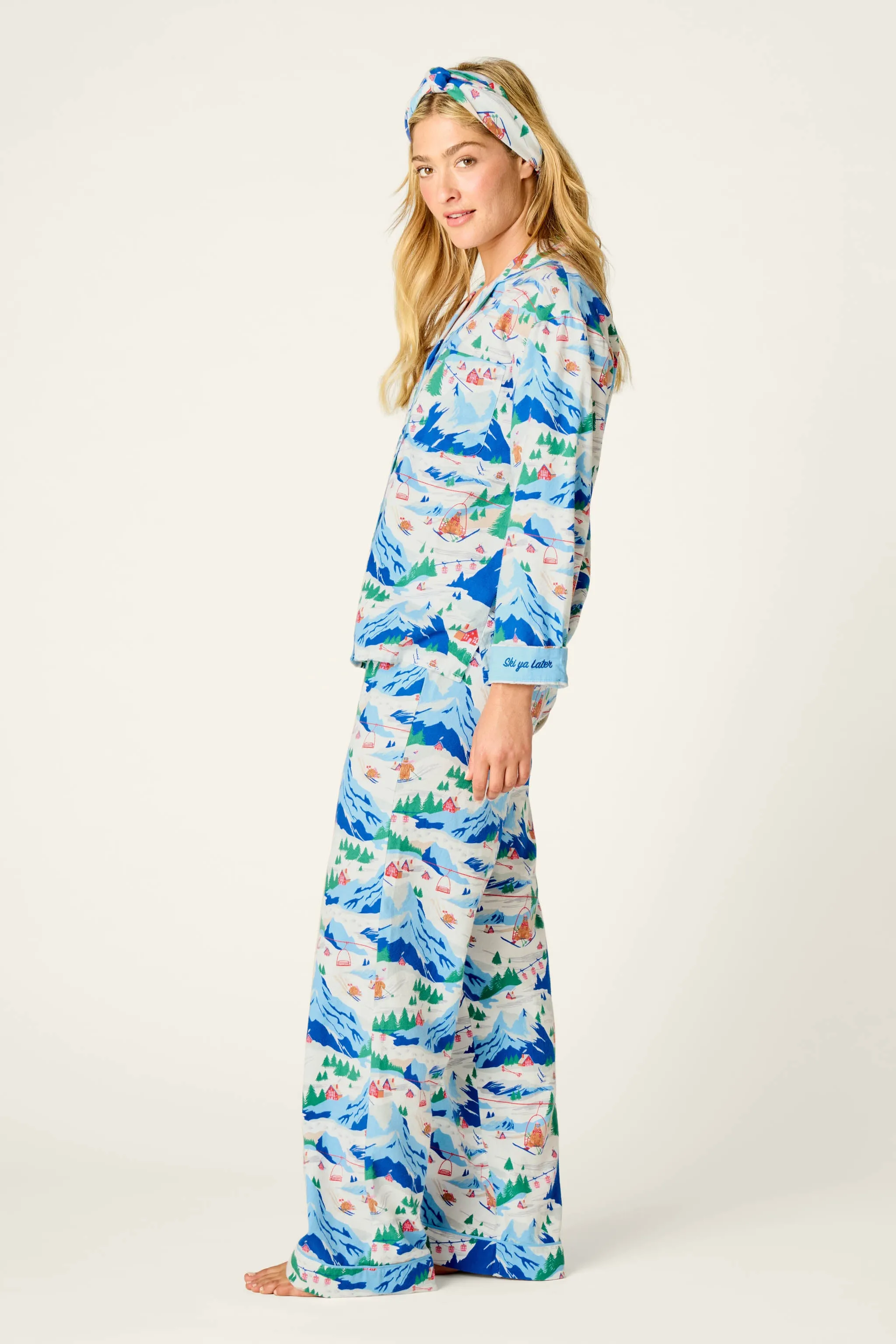 Ski Ya Later Skiing Bears Print 3-Piece Flannel PJ Pant Set sold by P.J. Salvage product image thumbnail 5
