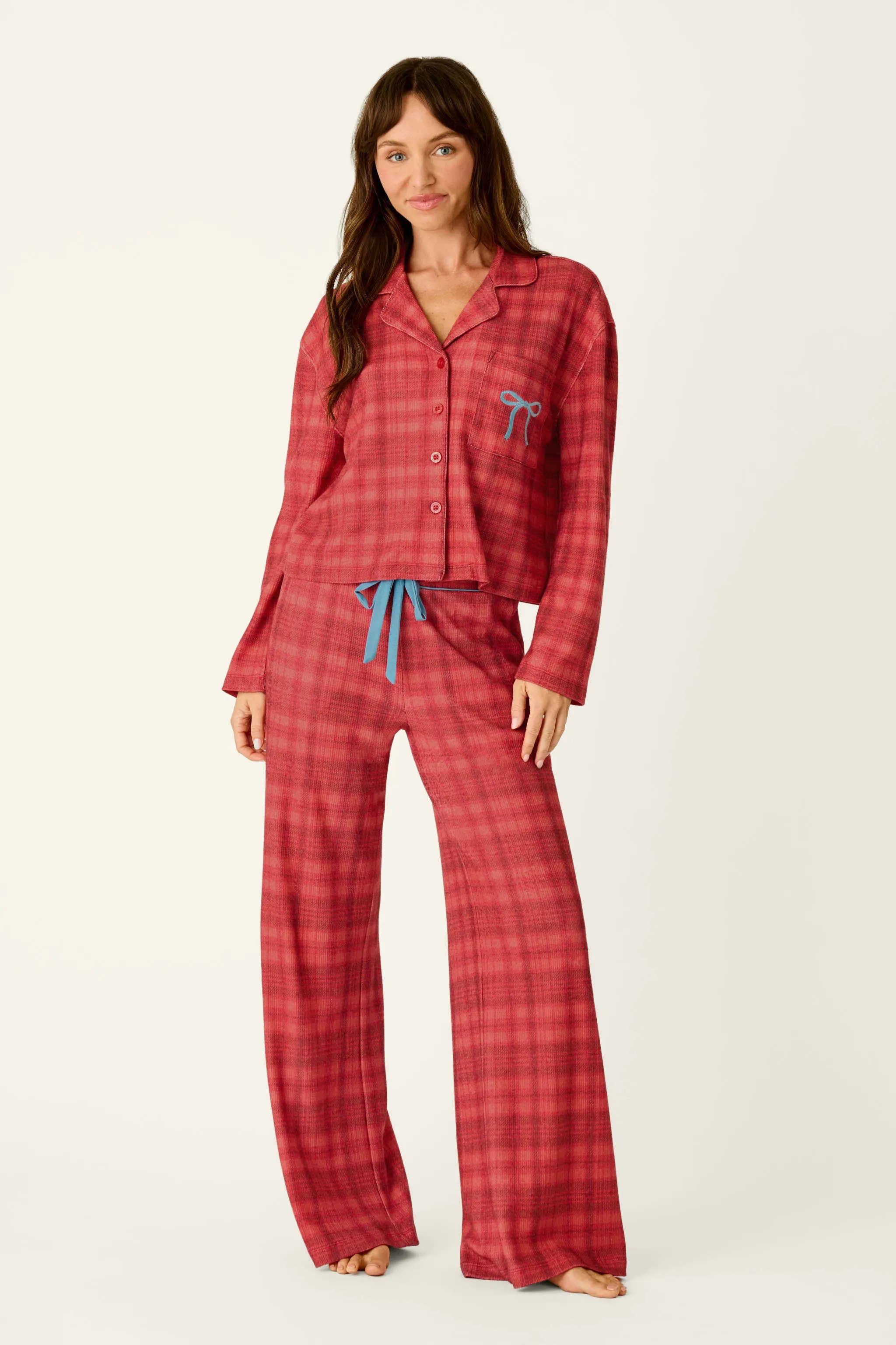 Mad for Plaid Long Sleeve Notch Collar Top sold by P.J. Salvage product image thumbnail 3
