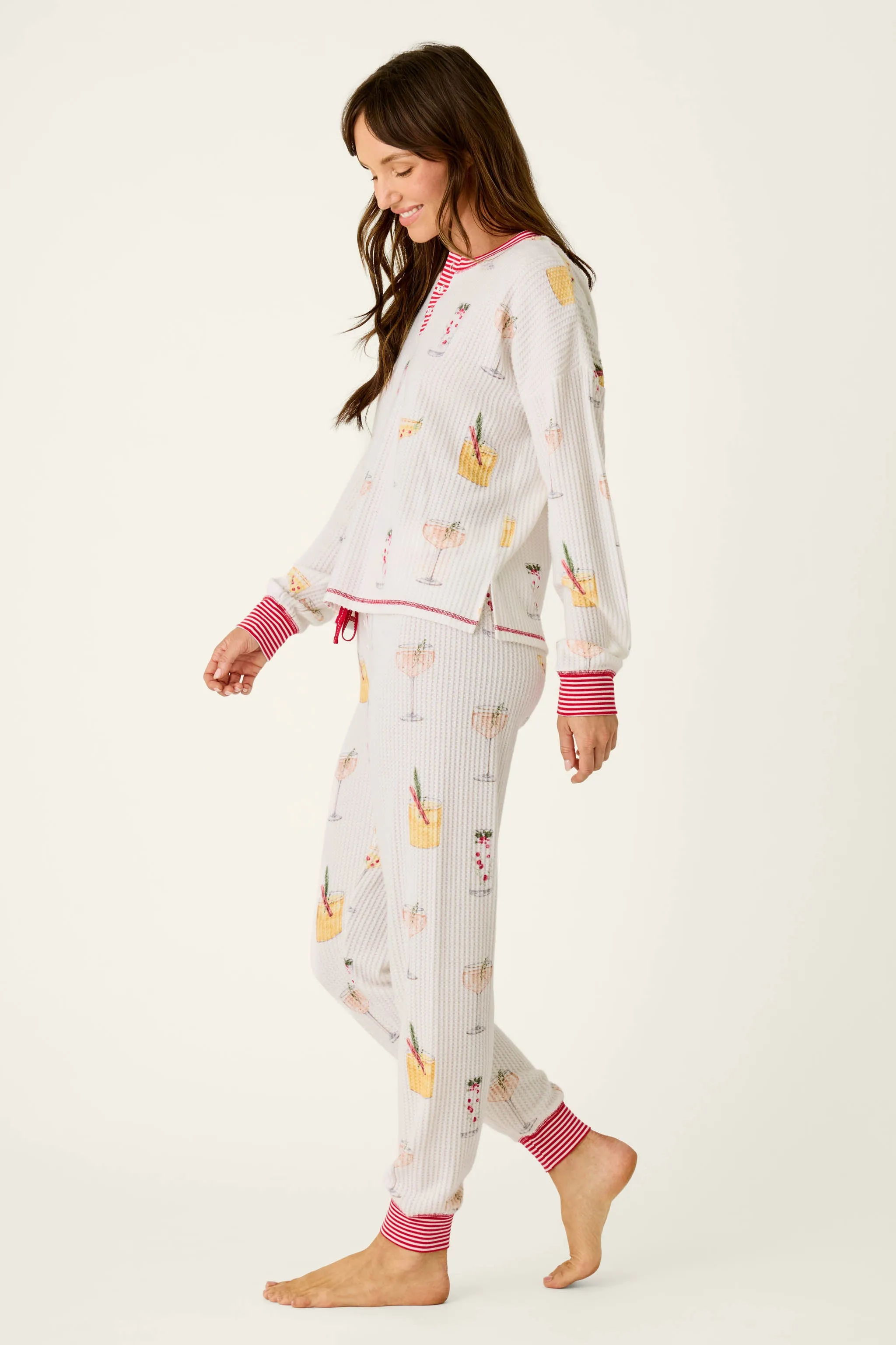 Ski Jammie Classics Cocktail Print Long Sleeve PJ Set sold by P.J. Salvage product image thumbnail 4